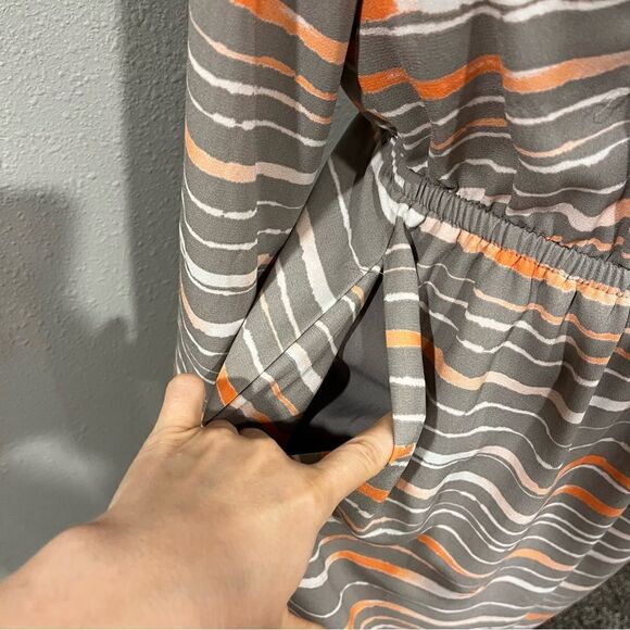 Long sleeve striped midi dress - Picture 4 of 14